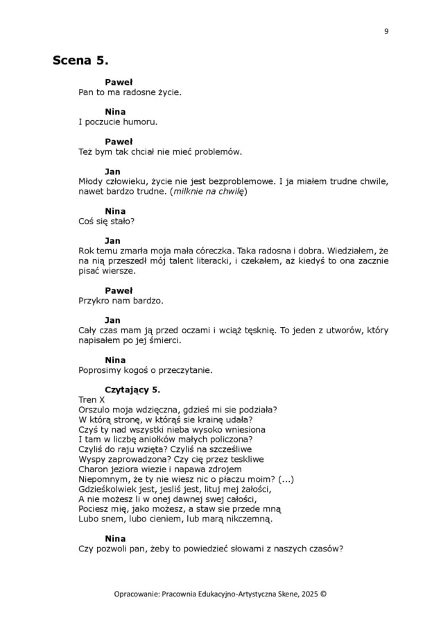 Panie Janie, mam pytanie! Spotkanie z twórczością Jana Kochanowskiego (scenariusz dla uczniów SP) Narodowe Czytanie 2025