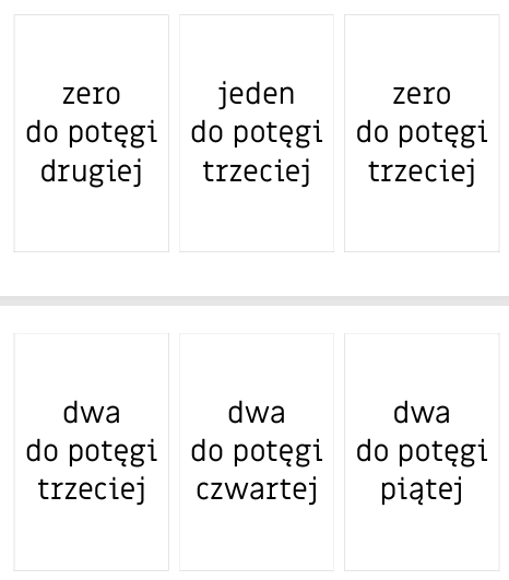 63 fiszki powtórzeniowe do E8 - potęgi