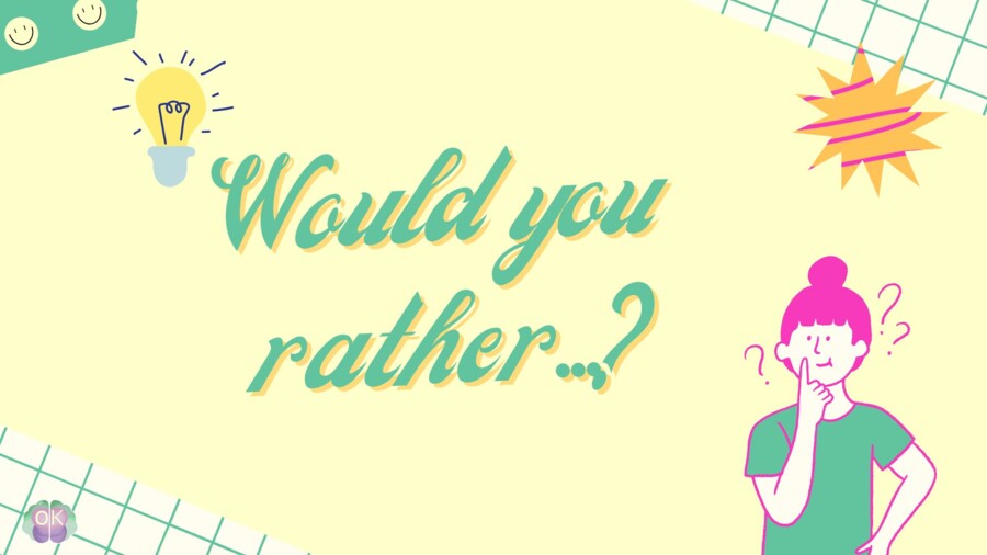 🎲 Would You Rather…? – The Ultimate English Speaking Game! (Poziom A1–B2, 31 stron)angielski konwersacje, gra językowa, would you rather, pytania po angielsku, nauka przez zabawę, speaking, dyskusja po angielsku, argumentowanie, materiały ESL, poziom A1