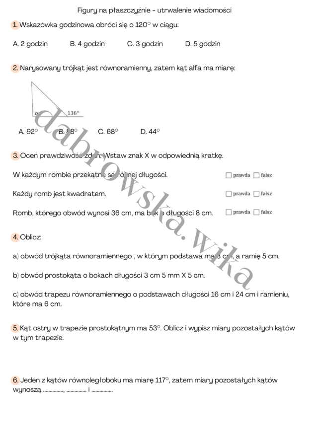 Figury geometryczne - powtórzenie