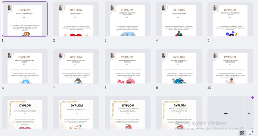 Dyplomy dla uczniów na zakończenie roku szkolnego - od wychowawcy. Rok szkolny 2024/2025.