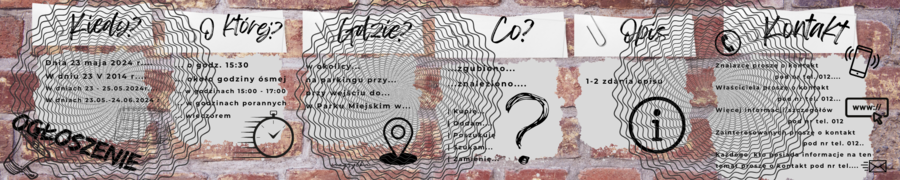 Ogłoszenie. Zakładka do wydrukowania/zalaminowania