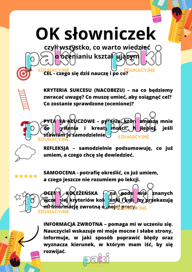 OK słowniczek - ocenianie kształtujące