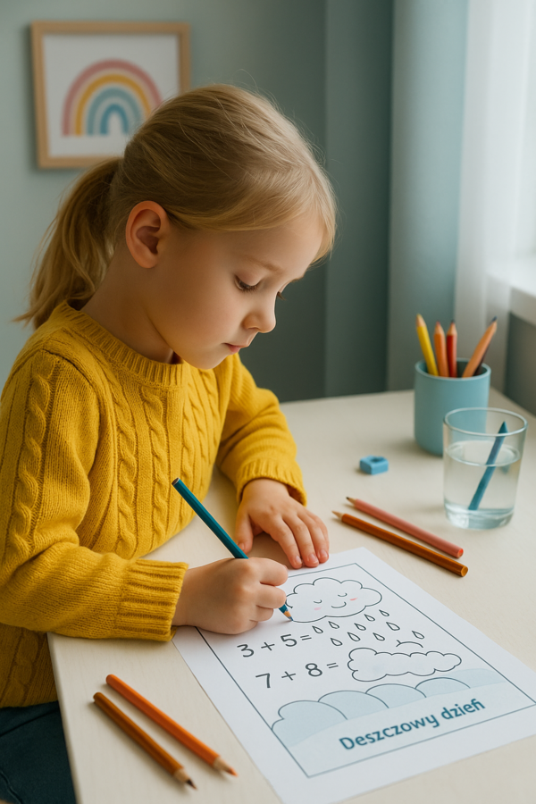 Karta pracy: Deszczowa pogoda – zadania tekstowe