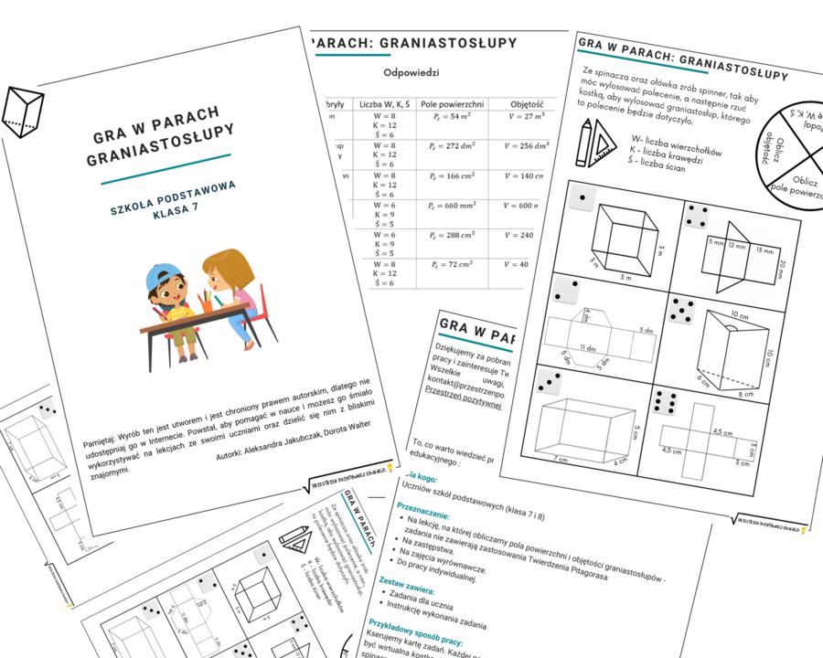 Gra w parach z graniastosłupów kl. 7 -8