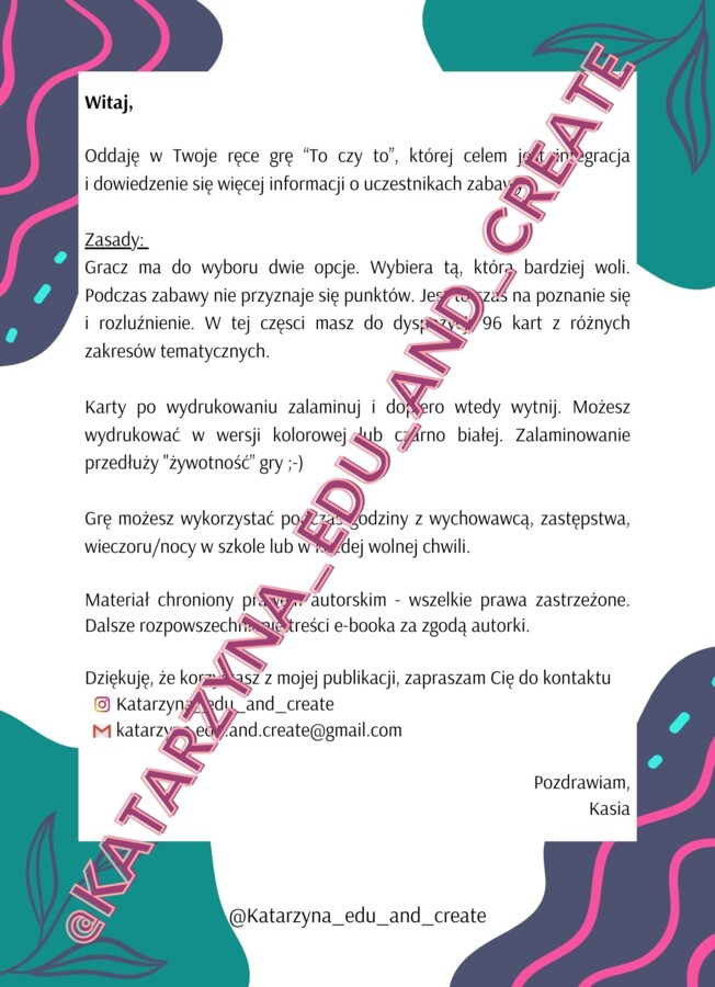 To czy To, gra karciana, część 1
