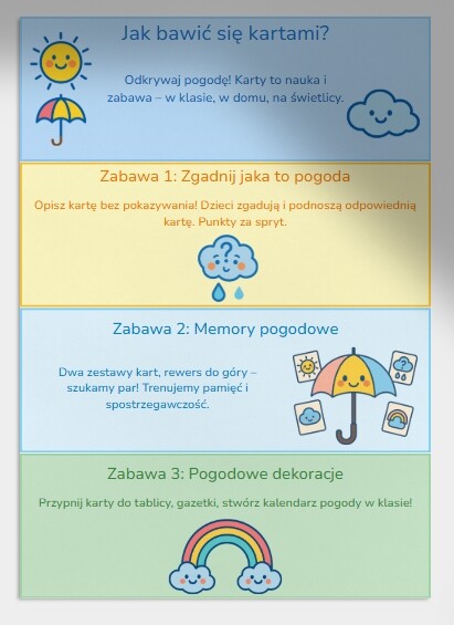 Karty Obrazkowe „Pogoda”