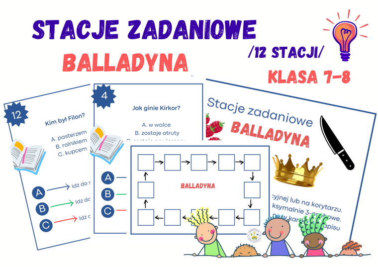 Stacje zadaniowe – Balladyna, klasa 7-8