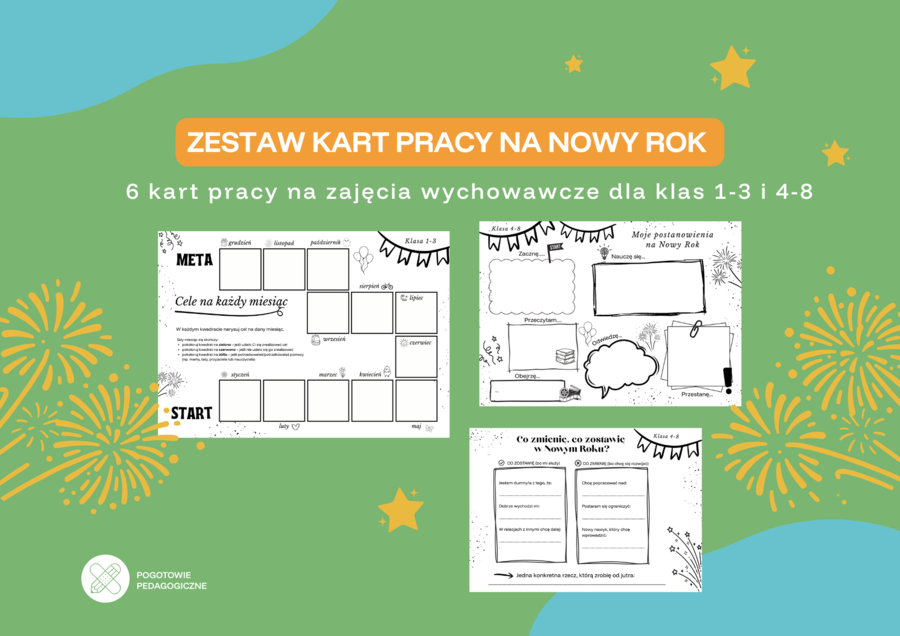 Zestaw kart pracy z okazji Nowego Roku (na godziny wychowawcze)