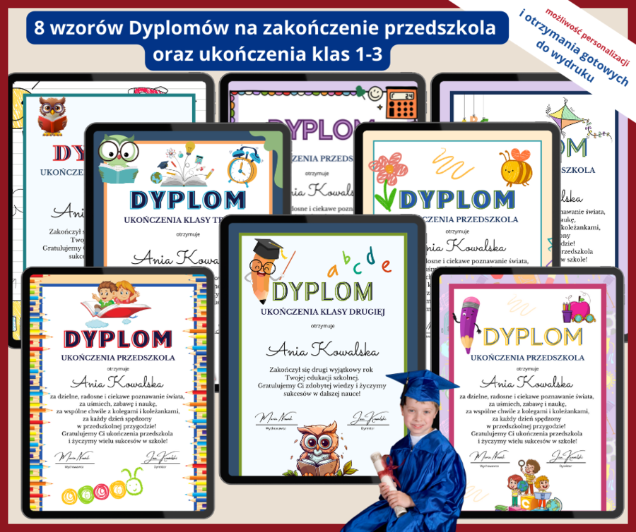 Wyjątkowe dyplomy na zakończenie przedszkola i klas 1–3!