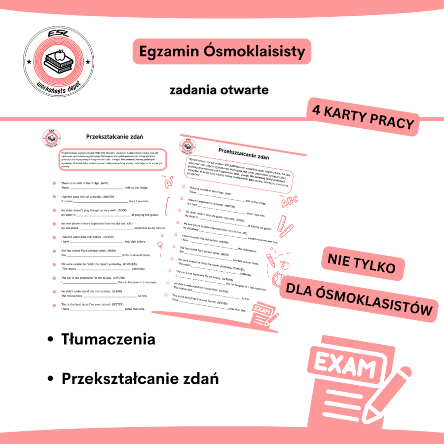 Egzamin Ósmoklasisty - zadania otwarte cz.1