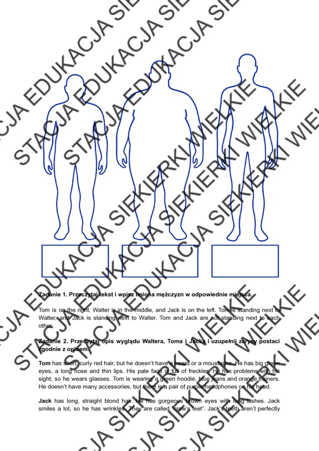 STOPNIOWANIE PRZYMIOTNIKÓW – CZŁOWIEK: WYGLĄD, ODZIEŻ, CHARAKTER