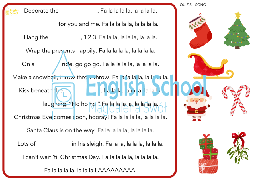 CHRISTMAS – Escape Room/ Stacje dydaktyczne (klasy 1-3)