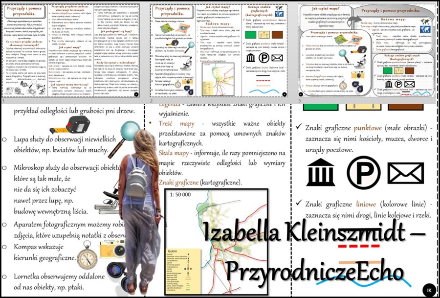 Sketchnotka/notatka/streszczenie/książeczka/wklejka/ściąga dla ucznia i przypomnienie dla nauczyciela/edukacja domowa. Temat „Przyrządy i pomoce przyrodnika” w pdf. Przyroda 4 dział „Poznajemy warsztat przyrodnika”. Materiał wykonany na podstawie podręcz