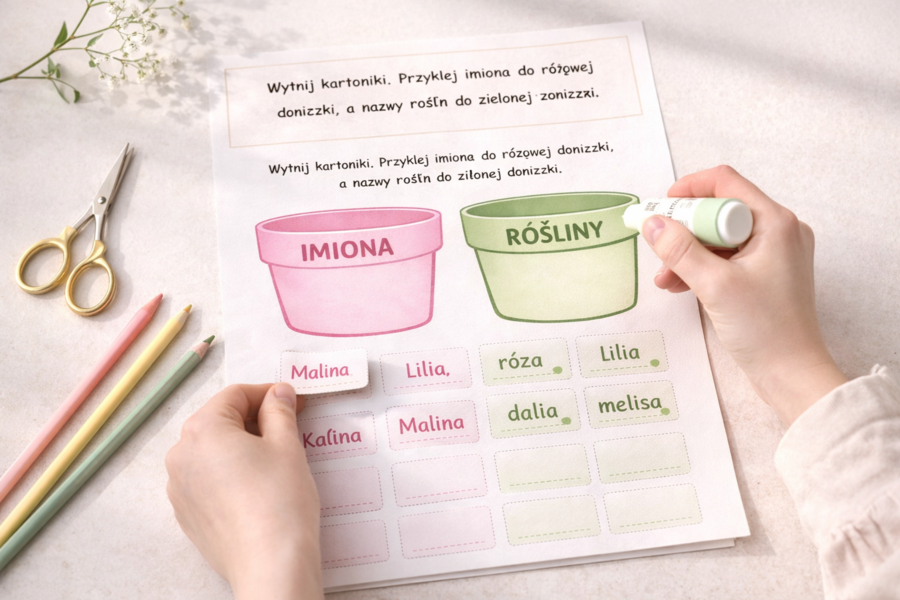 Materiał ćwiczeniowy z języka polskiego – Róża i róża