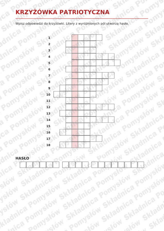 ŚWIĘTA MAJOWE – pakiet: scenariusz zajęć dla klas 4–6 + kolorowanka + krzyżówka; 1 maja, 2 maja, 3 maja