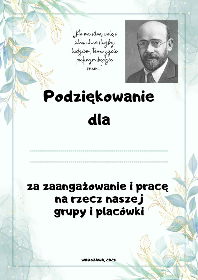 Podziękowanie dla rodziców na koniec roku