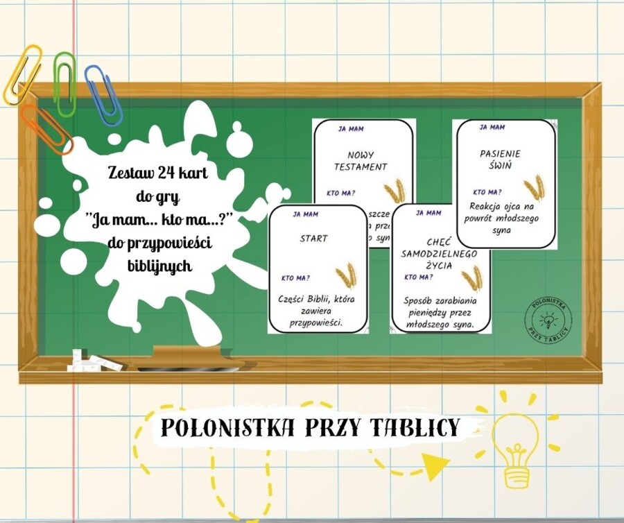 Przypowieści biblijne, przypowieść, "Ja mam... Kto ma...?" Gra karciana, gra zespołowa