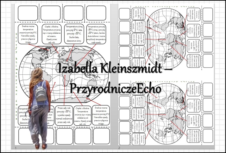 Notatka okienkowa „Strefy klimatyczne Ziemi”, „Strefy klimatyczne i krajobrazowe” w pdf. Geografia 5 dział „Krajobrazy świata”.