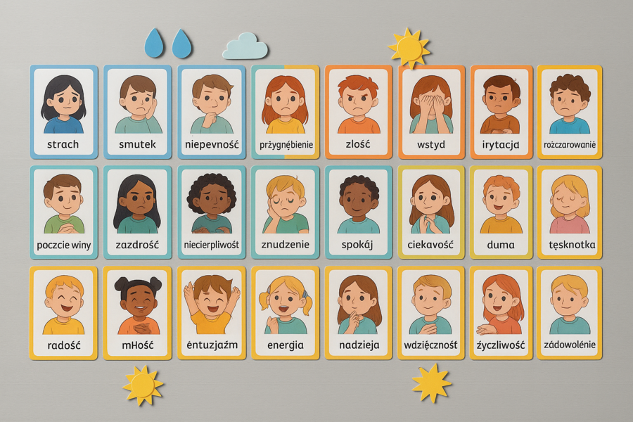 „Deszczowe emocje” – karty obrazkowe do rozmów o uczuciach