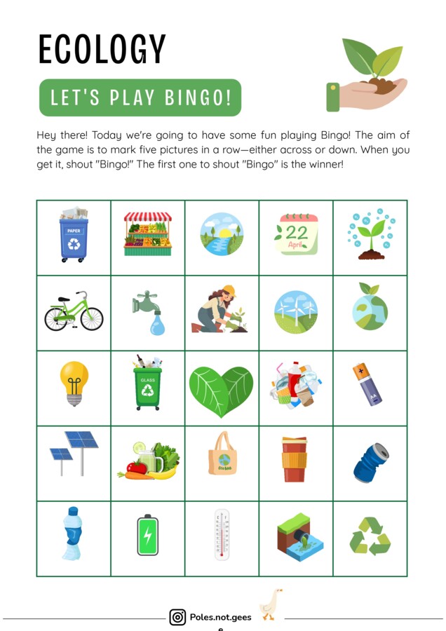 Earth Day, Ecology - Bingo