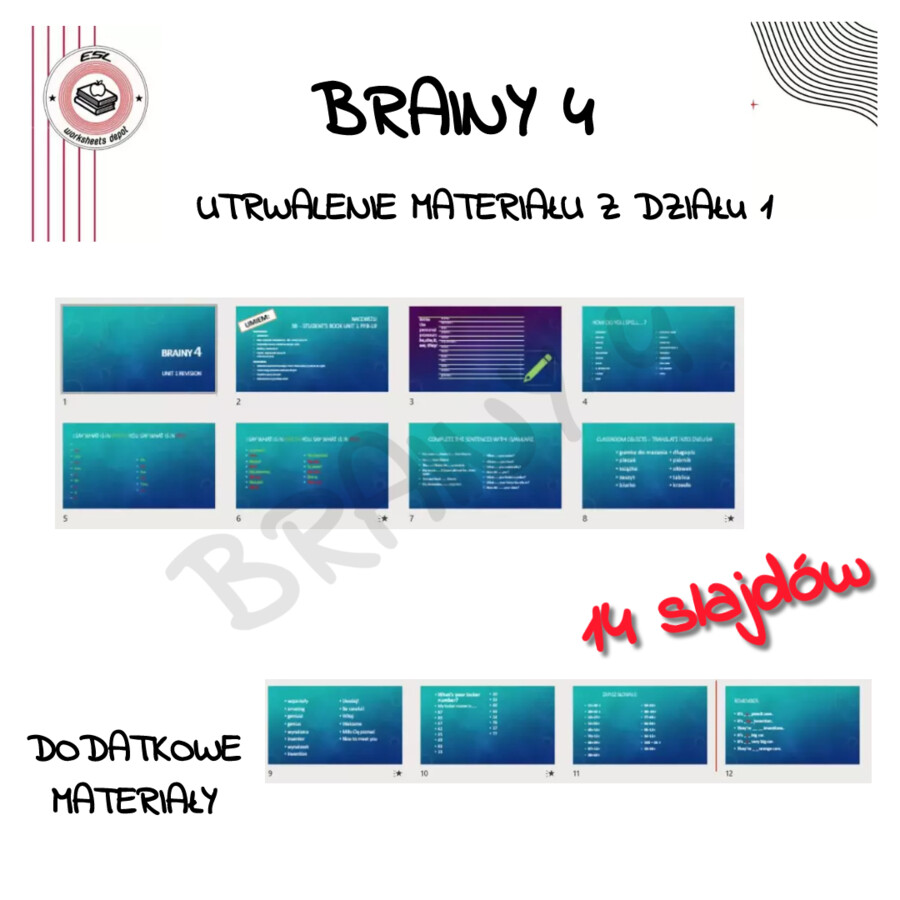 BRAINY 4 Unit 1 - utrwalenie materiału
