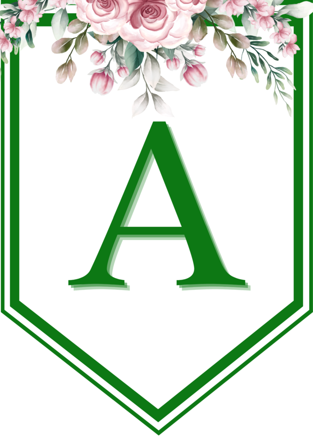 Girlanda – polski alfabet + cyfry i znaki interpunkcyjne (PDF, A4)