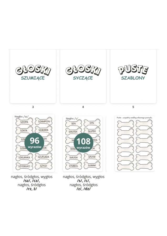 Bardzo głodny mops. Paczka logopedyczna: szereg szumiący i syczący