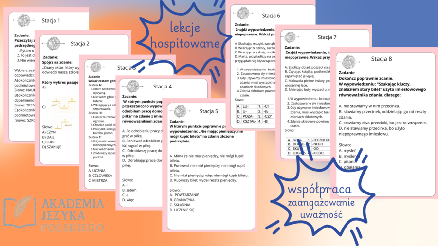 Składnia STACJE ZADANIOWE ORAZ SPRAWDZIAN
