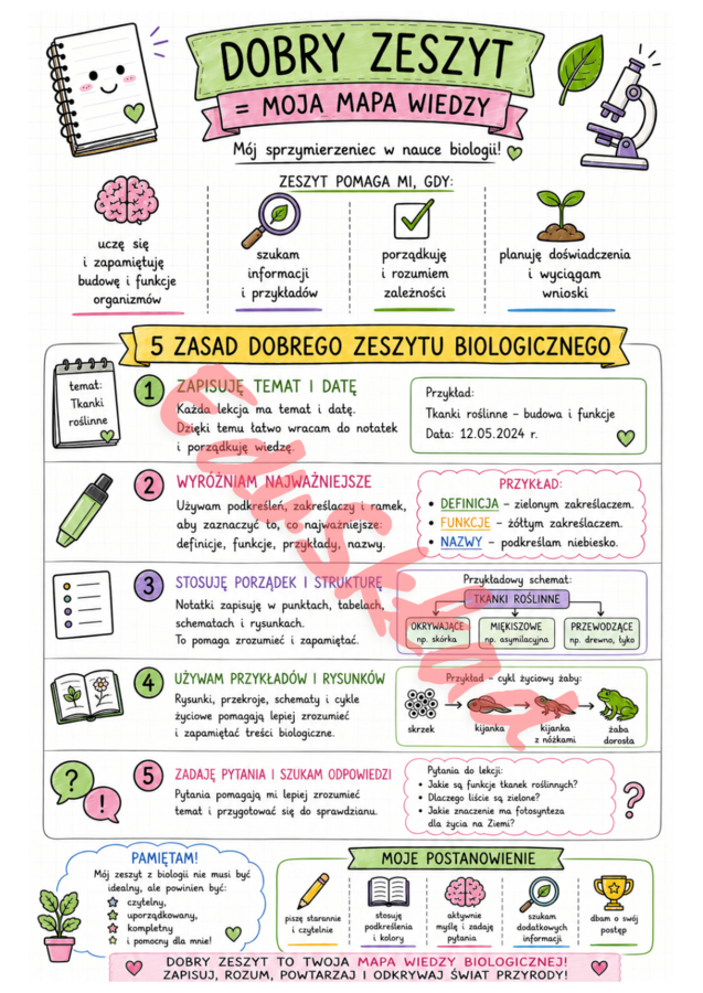 🧬 Zadbaj o zeszyt – Biologia