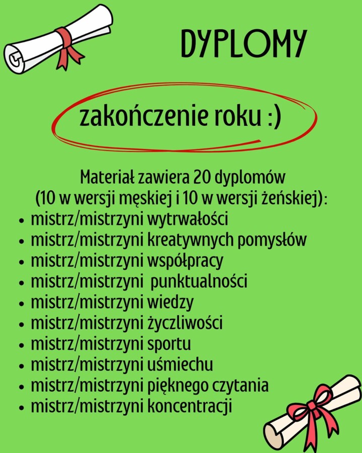 Dyplomy na zakończenie roku!