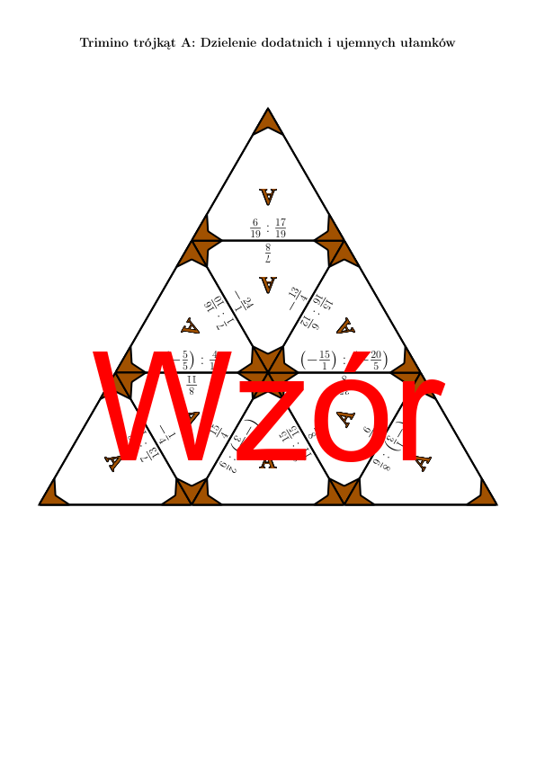 Trimino - Dzielenie dodatnich i ujemnych ułamków | matematyka