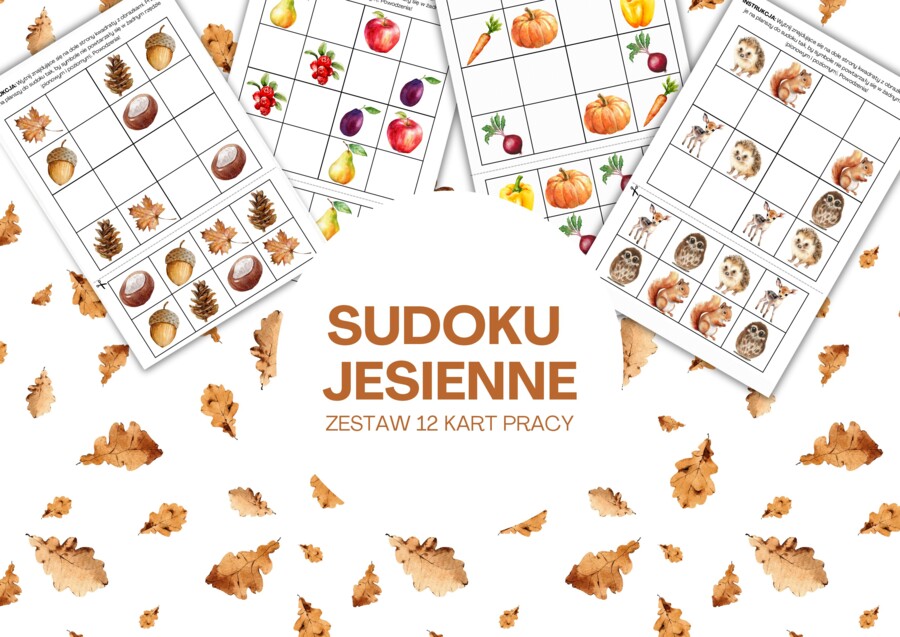 Jesienne Sudoku (12 kart pracy)