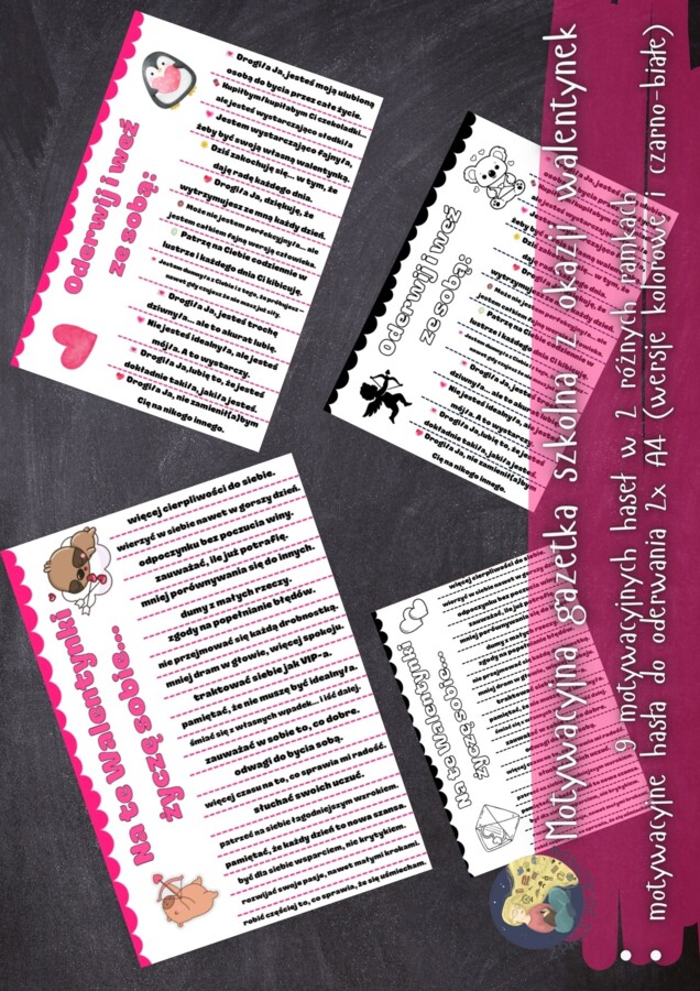 Motywacyjna gazetka Walentynki