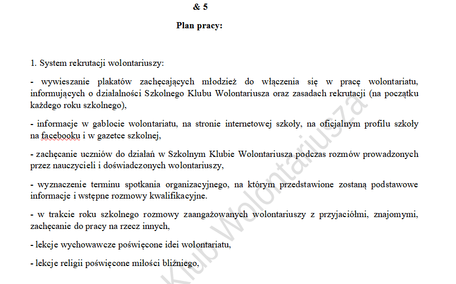 Szkolny Klub Wolontariusza program własny wolontariat