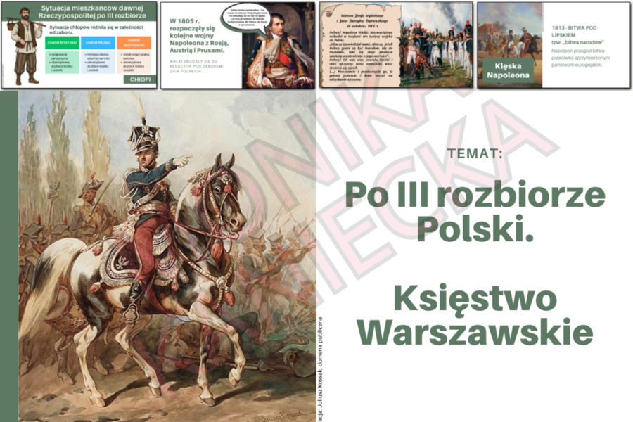 Po III rozbiorze Polski. Księstwo Warszawskie - prezentacja historia klasa 6
