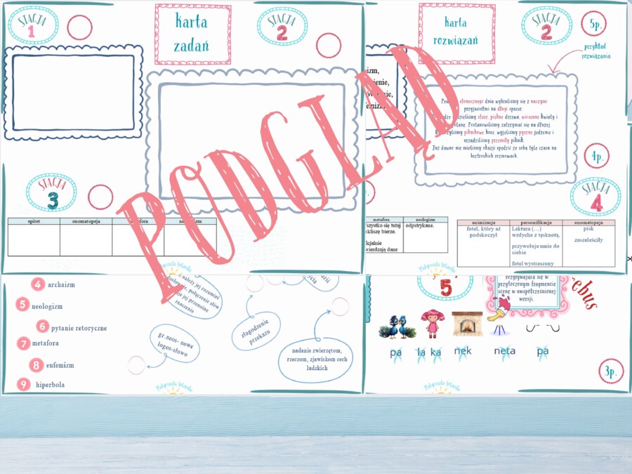 Środki stylistyczne- stacje zadaniowe