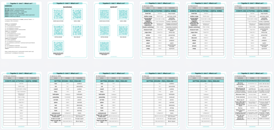Together 5, Unit 7 - słownictwo