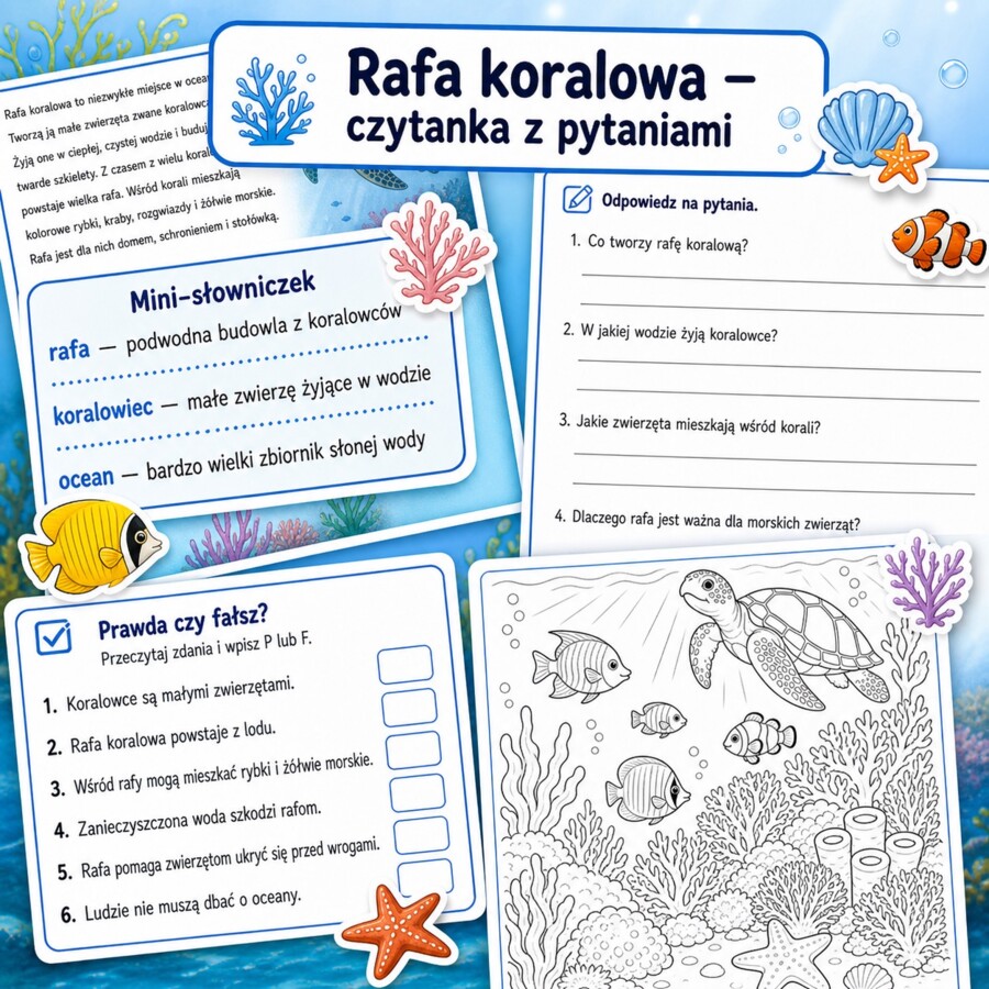 Rafa koralowa - czytanka z pytaniami