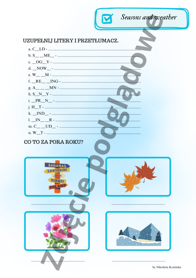 Brainy 5 unit 1 - karty pracy słownictwo