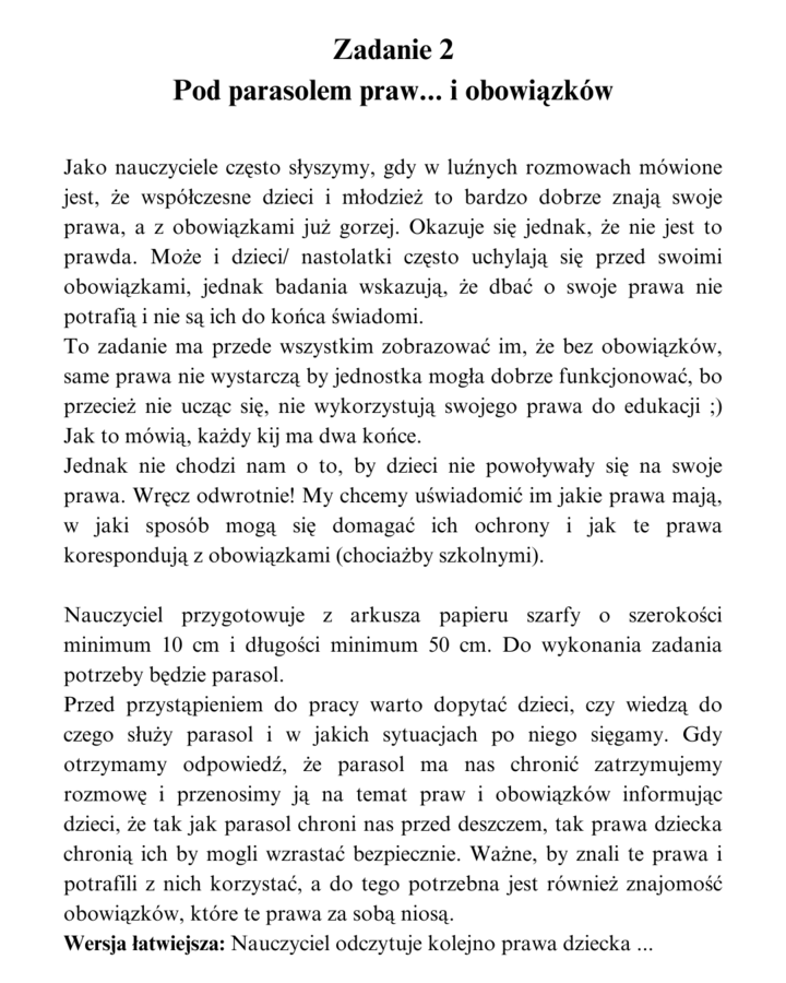 Projekt "STOP przemocy!" dla przedszkola i szkół podstawowych