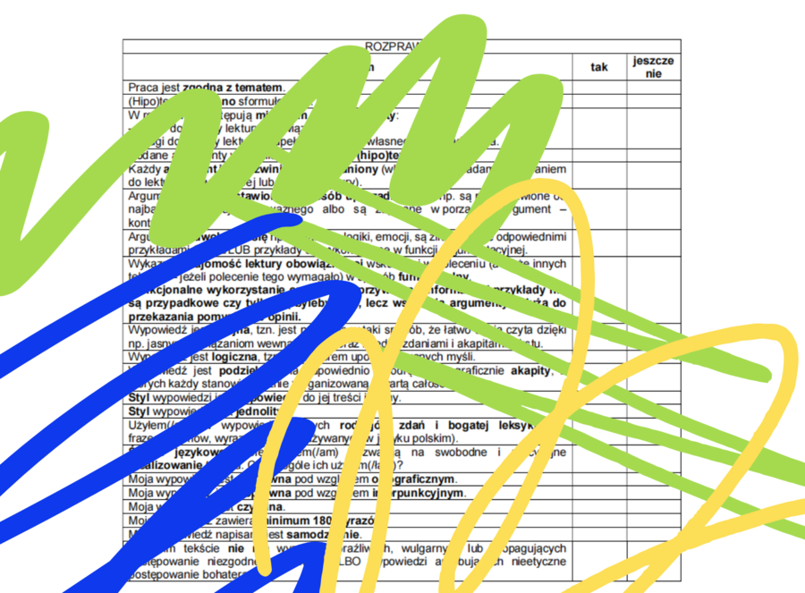 Kryteria pisania ROZPRAWKI na języku polskim – klasa VII-VIII