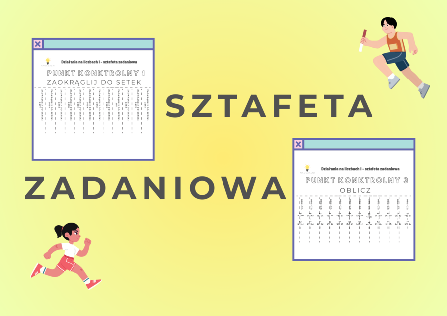Sztafeta zadaniowa - Działania na liczbach