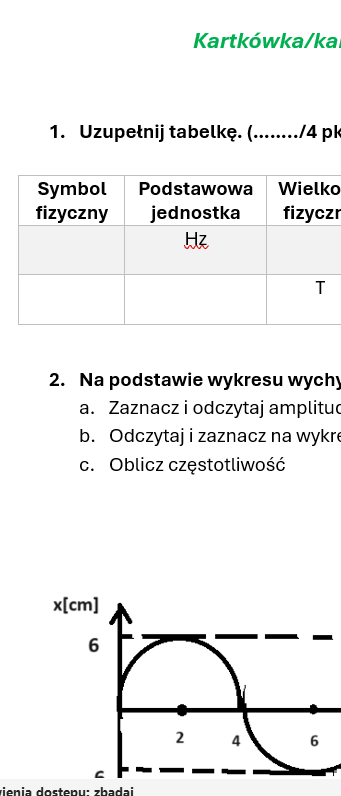 Karta pracy/kartkówka RUCH DRGAJĄCY