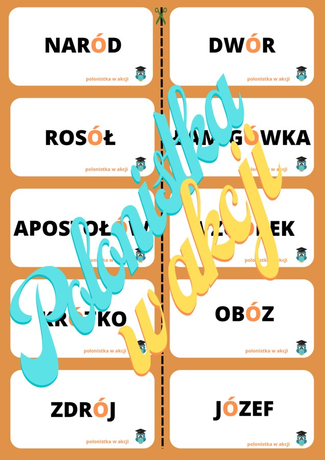 Domino ortograficzne z ,,Ó"