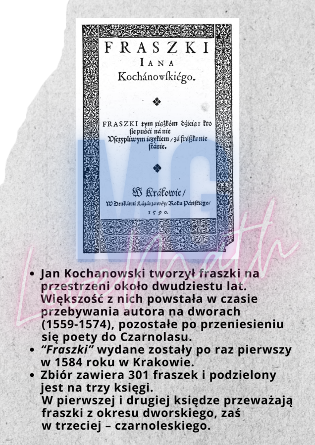 Narodowe czytanie 2025 - Jan Kochanowski - plakat, napisy, twórczość poety, dyplom, zakładki do książek