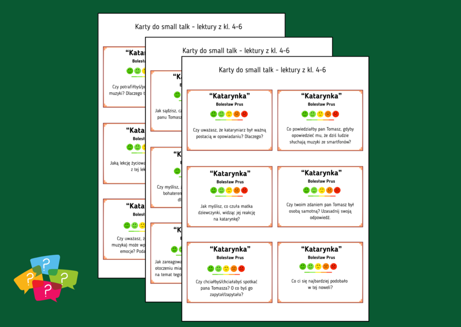 "KATARYNKA" – Karty do SMALL TALK – lektury – gra