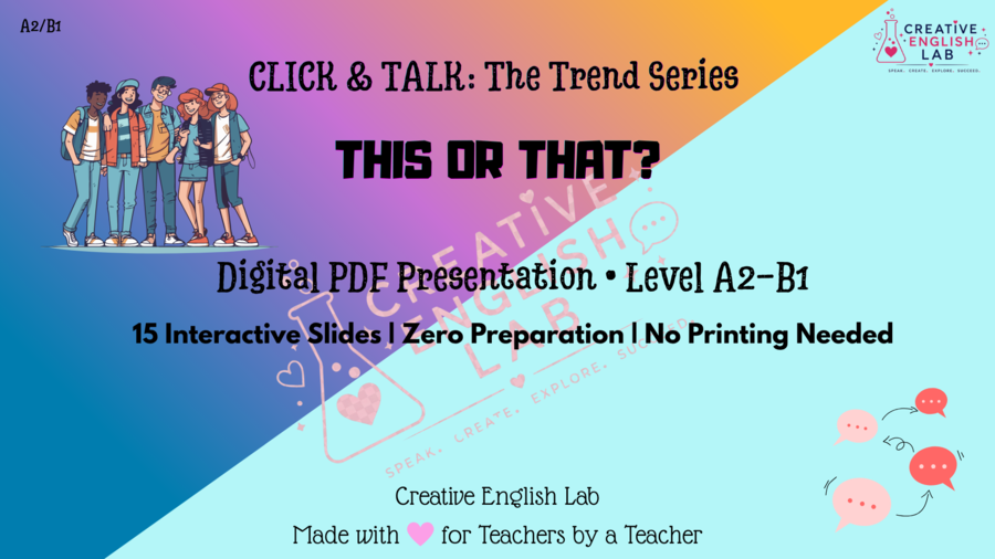 CLICK & TALK: Teens Edition Speaking - This or That (A2/B1) |Prezentacja PDF