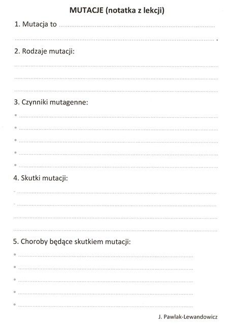 Mutacje (karta pracy)