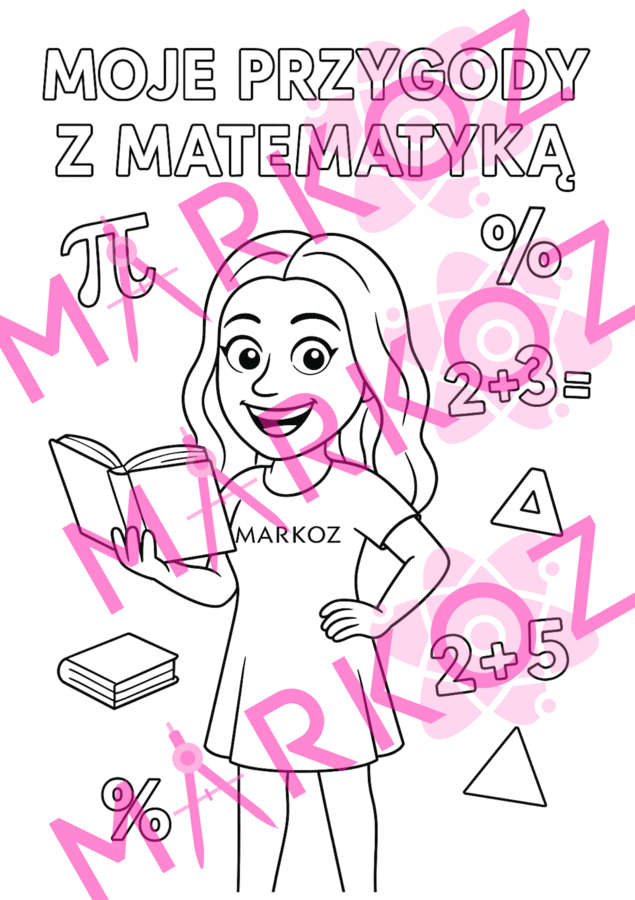 Kolorowanka - 1 strona zeszytu - matematyka